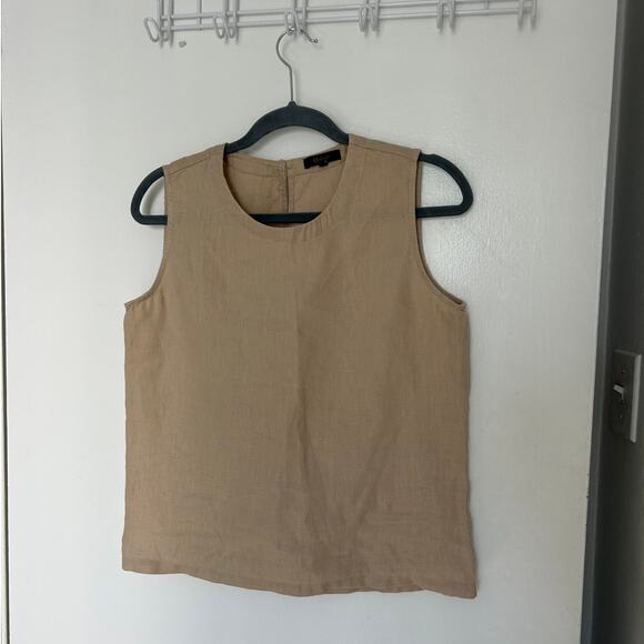 Quince 100% European Linen Tank Flax - Picture 4 of 9
